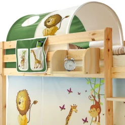 Wohnen Kindermöbel|Kinderbetten*90x200 Afrika Tiere Hochbett mit Nackenrolle - Fakt