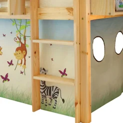 Wohnen Kindermöbel|Kinderbetten*90x200 Afrika Tiere Hochbett mit Nackenrolle - Fakt