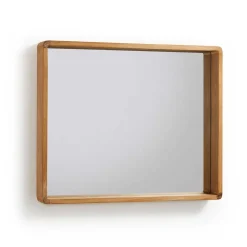 Wohnen 80x65 Badezimmerspiegel mit Teak Holz - Tiranny