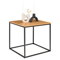 Wohnen 45x45 Beistelltisch in Eiche & Schwarz - Mercadeo