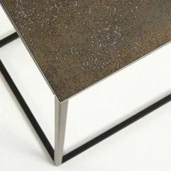 Wohnen 45x30 Beistelltisch mit Keramikplatte in Braun - Opium