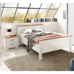 Wohnen 140x200 Bett & Nachtkommode & Schrank - Maggio (dreiteilig)