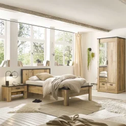 Wohnen 90x200 Bett & Nachttisch & Schrank - Naiavio (dreiteilig)