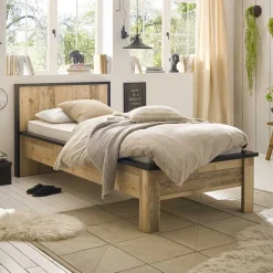 Wohnen 90x200 Bett & Nachttisch & Schrank - Naiavio (dreiteilig)