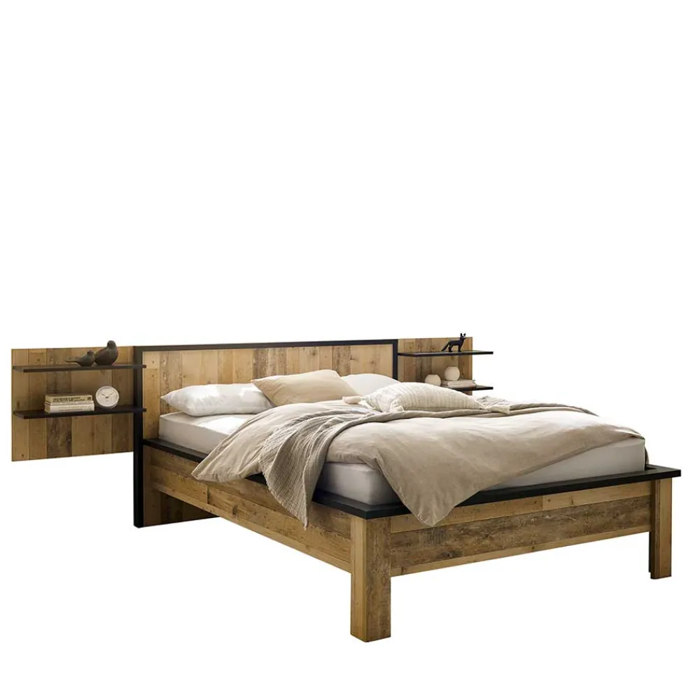 Wohnen Betten|Betten*140x200 Bett & Nachttisch Paneele - Naiavio (dreiteilig)