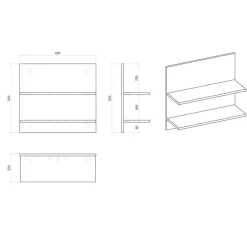Wohnen Betten|Betten*140x200 Bett & Nachttisch Paneele - Naiavio (dreiteilig)