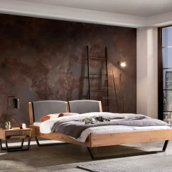 Wohnen Graue Möbel|Naturholzmöbel*140x200 Bett aus Wildeiche mit Kufen - Maria