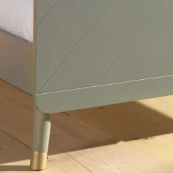 Wohnen 90x200 Bett in Oliv Grün & Gold - Genn