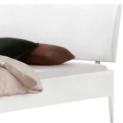 Wohnen 140x200 Bett in Weiß aus Buche & Kunstleder - Shian