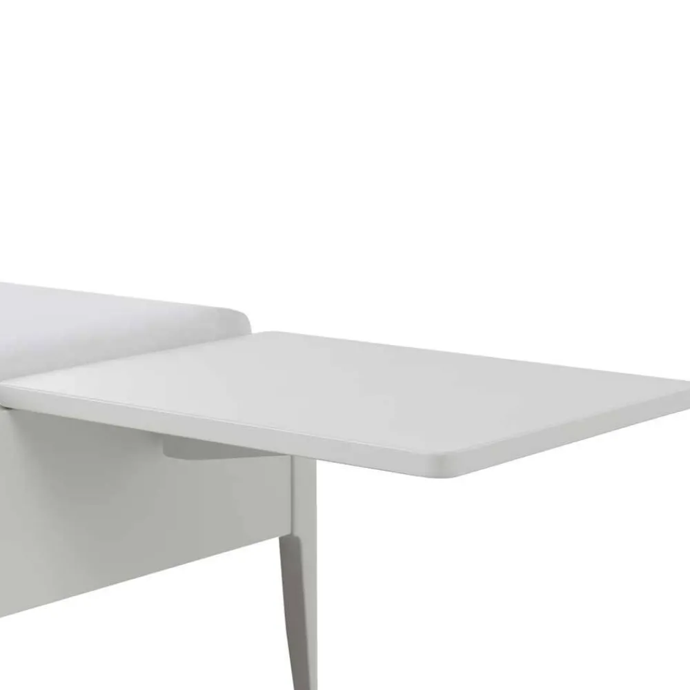 Wohnen 140x200 Bett in Weiß aus Buche & Kunstleder - Shian