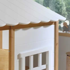 Kinder Wohnen 90x200 Bett mit Rausfallschutz in Haus Optik - Vericia