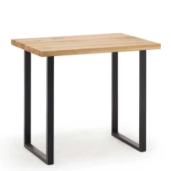 Wohnen 120x80 cm Bar Tisch aus Wildeiche & Stahl - Karmini