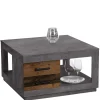 Wohnen Graue Möbel|Küchentische*80x80 cm Couchtisch in Beton Optik & Antik Holz NB - Imlory