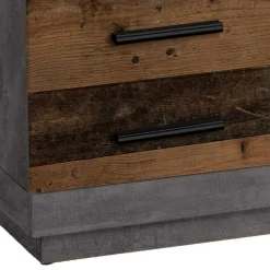 Wohnen Graue Möbel|Küchentische*80x80 cm Couchtisch in Beton Optik & Antik Holz NB - Imlory