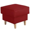 Wohnen 53x53 cm Kunstlederhocker in Rot - Durango
