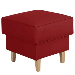 Wohnen 53x53 cm Kunstlederhocker in Rot - Durango