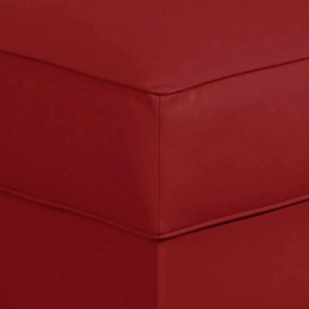 Wohnen 53x53 cm Kunstlederhocker in Rot - Durango