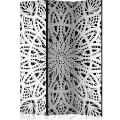 Wohnen 135x172 cm Paravent in Weiß & Schwarz - Wihelpa