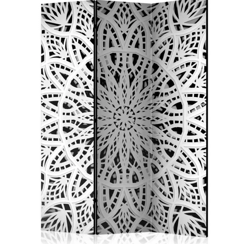Wohnen 135x172 cm Paravent in Weiß & Schwarz - Wihelpa