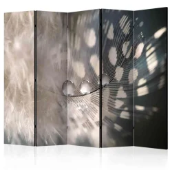 Wohnen Paravents*225x172 cm Paravent mit Vogelfeder Motiv - Kisana