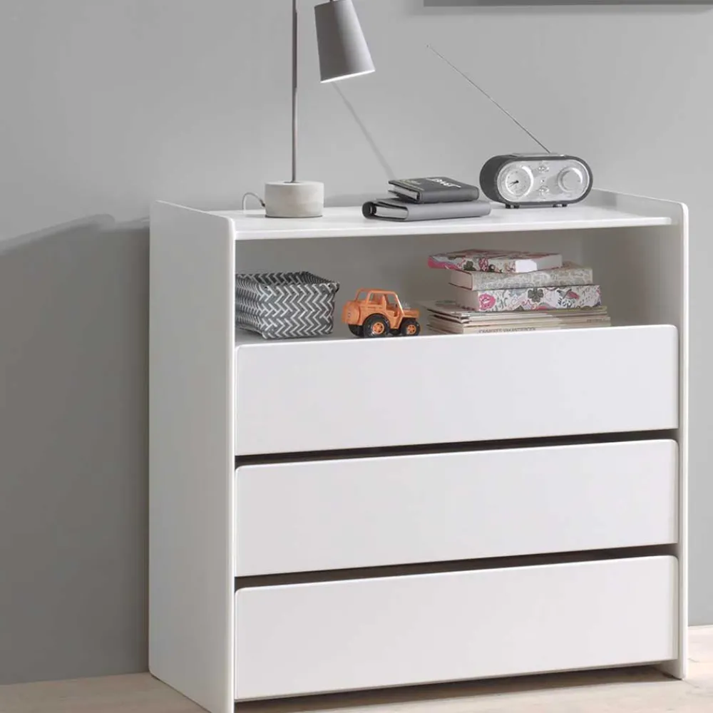 Wohnen Kindermöbel|Kinderkommoden*90x92 cm Schubladen-Kommode in Weiß - Mauricia