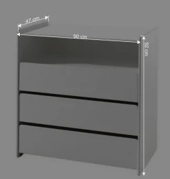 Wohnen Kindermöbel|Kinderkommoden*90x92 cm Schubladen-Kommode in Weiß - Mauricia