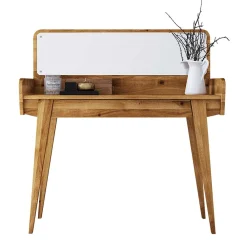 Wohnen Glasmöbel|Retro Möbel*110x45 cm Wildeiche Schminktisch mit Schublade - Hardus