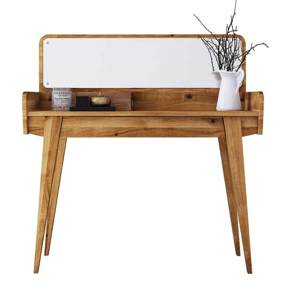 Wohnen Glasmöbel|Retro Möbel*110x45 cm Wildeiche Schminktisch mit Schublade - Hardus