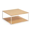 Wohnen 80x80 Couchtisch mit Bodenplatte in Eiche - Bosso