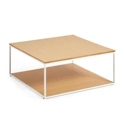 Wohnen 80x80 Couchtisch mit Bodenplatte in Eiche - Bosso