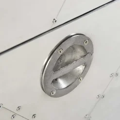 Wohnen 90x80 Design Kommode aus Massivholz & Alu - Pilot