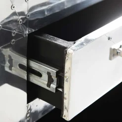 Wohnen 90x80 Design Kommode aus Massivholz & Alu - Pilot