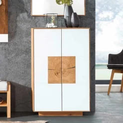 Wohnen 72x112 Design Schuhschrank in Wildeiche & Weiß - Mandrey