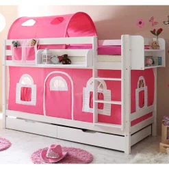 Wohnen Kinderbetten|Kindermöbel*90x200 Doppelhochbett in Weiß lackiert - Lontrain