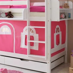 Wohnen Kinderbetten|Kindermöbel*90x200 Doppelhochbett in Weiß lackiert - Lontrain