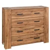 Wohnen 120x100 Eiche Kommode mit Metallgriffen - Latinossa