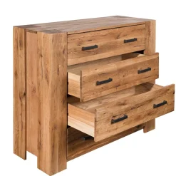 Wohnen 120x100 Eiche Kommode mit Metallgriffen - Latinossa