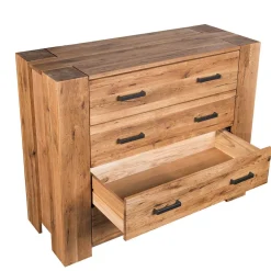 Wohnen 120x100 Eiche Kommode mit Metallgriffen - Latinossa