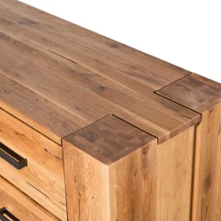 Wohnen 120x100 Eiche Kommode mit Metallgriffen - Latinossa