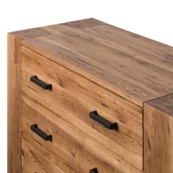 Wohnen 120x100 Eiche Kommode mit Metallgriffen - Latinossa