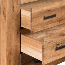 Wohnen 120x100 Eiche Kommode mit Metallgriffen - Latinossa