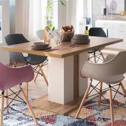 Wohnen Esszimmertische*160x90 Esstisch mit Säulenfuß zweifarbig - Caldri