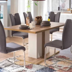 Wohnen Esszimmertische*160x90 Esstisch mit Säulenfuß zweifarbig - Caldri