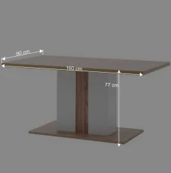 Wohnen Esszimmertische*160x90 Esstisch mit Säulenfuß zweifarbig - Caldri