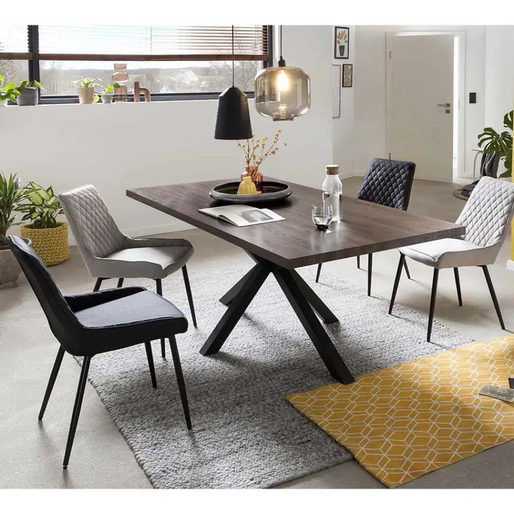 Wohnen 180x90 Esszimmertisch & vier Stühle - Rustieke (fünfteilig)