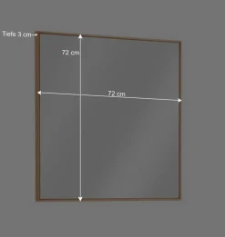 Wohnen 72x72 Flurspiegel mit Massivholz Wildeiche - Mandrey