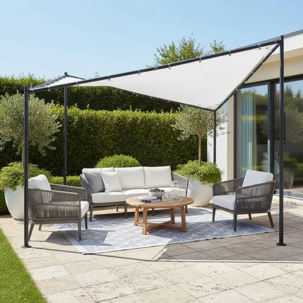 Wohnen 350x350 Garten Pavillon mit Walmdach - Emyta