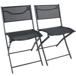 Wohnen Balkonmöbel|Terrassenmöbel*80x55 Gartentisch & Klappstühle Set - Xenata (dreiteilig)