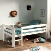 Kinder Wohnen 90x200 Hochbett in Weiß - 83 cm hoch - Renema