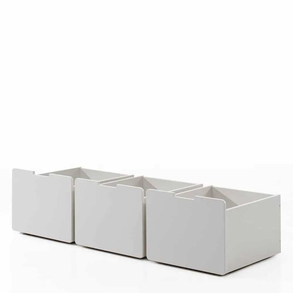 Kinder Wohnen 90x200 Hochbett in Weiß - 83 cm hoch - Renema